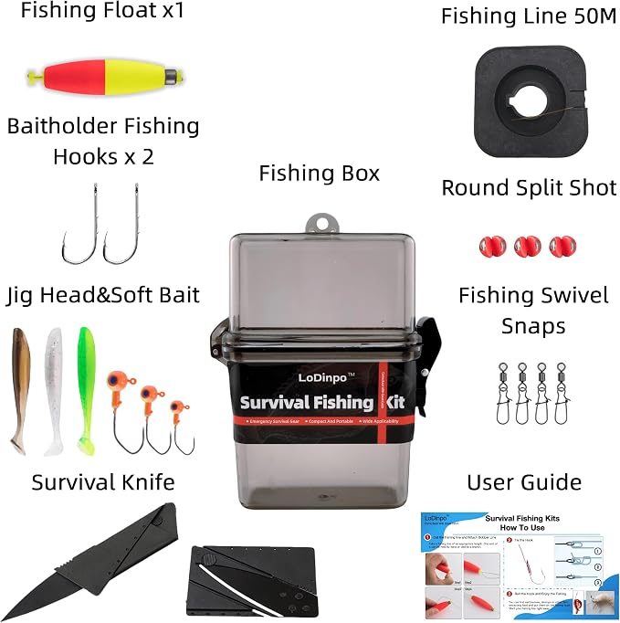 Mini Survival Fishing Kit Small Emergency Fishing Gear Box Pocket Fishing