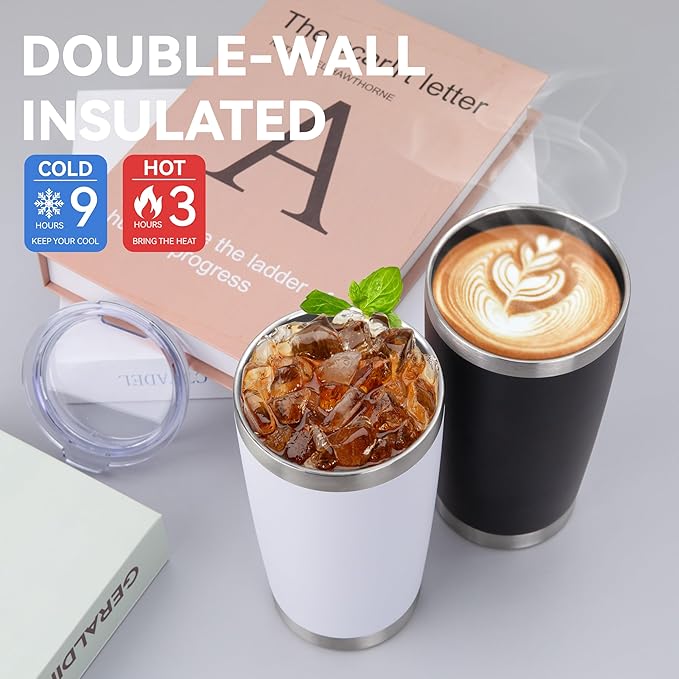 HASLE OUTFITTERS 20oz Stainless Steel Tumblers Bulk, Insulated Travel Cup