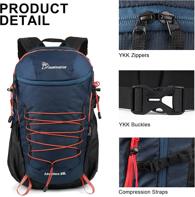 MOUNTAINTOP Hiking Backpack, 30L Camping Backpack, Men Women Hiking Daypack