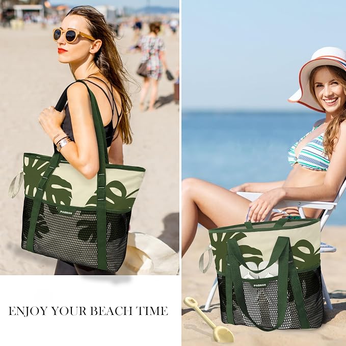 Beach Bag with Zipper