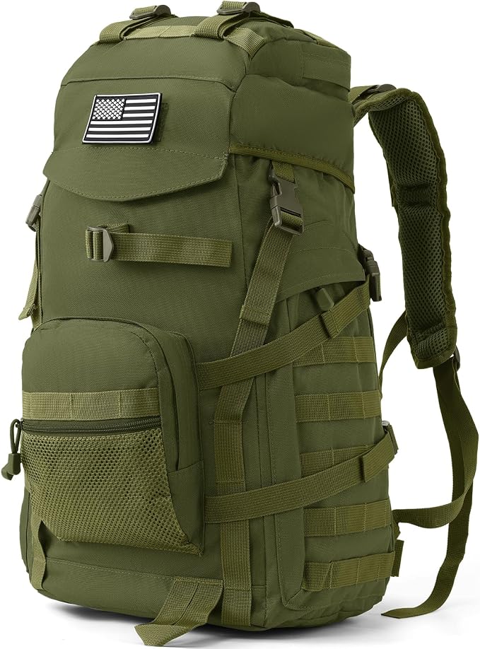 50L Tactical Backpack for Men and Women, Water-Resistant Molle Rucksack