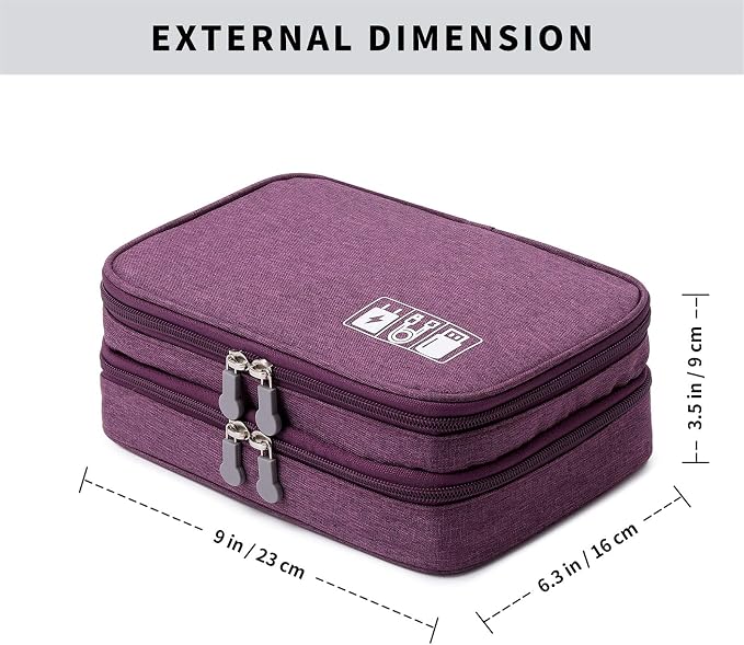 mygreen Electronics Travel Organizer Storage Bag, Double Layer Universal