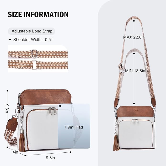 Crossbody Purse for Women, Lightweight Medium Crossbody Bag Soft Leather