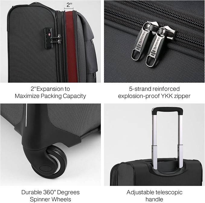 Hanke 24 Inch Expandable Luggage Large Suitcases