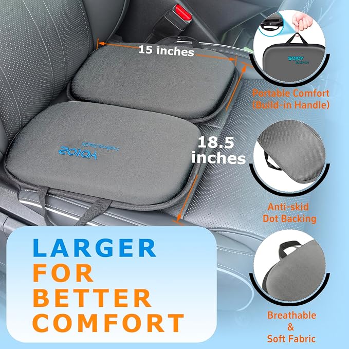 Sojoy iGelComfort 3-in-1 Foldable Gel & Memory Foam Travel Seat Cushion – US