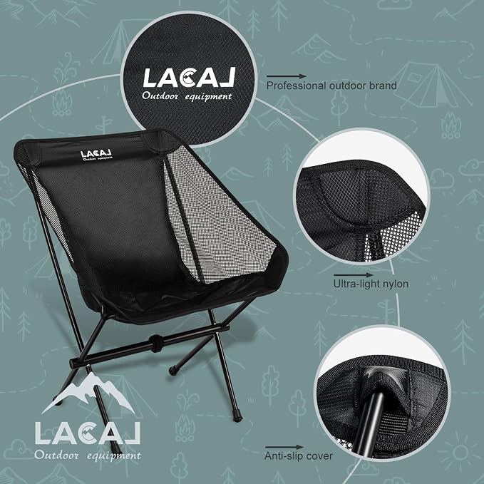 Ultra-Light Folding Camping Chair, All-Aluminum Frame, Surper Breathable Fabric