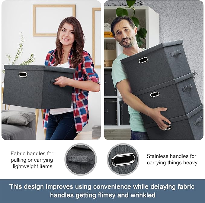 Large 17" 36 Quart Collapsible Stackable Storage Bins