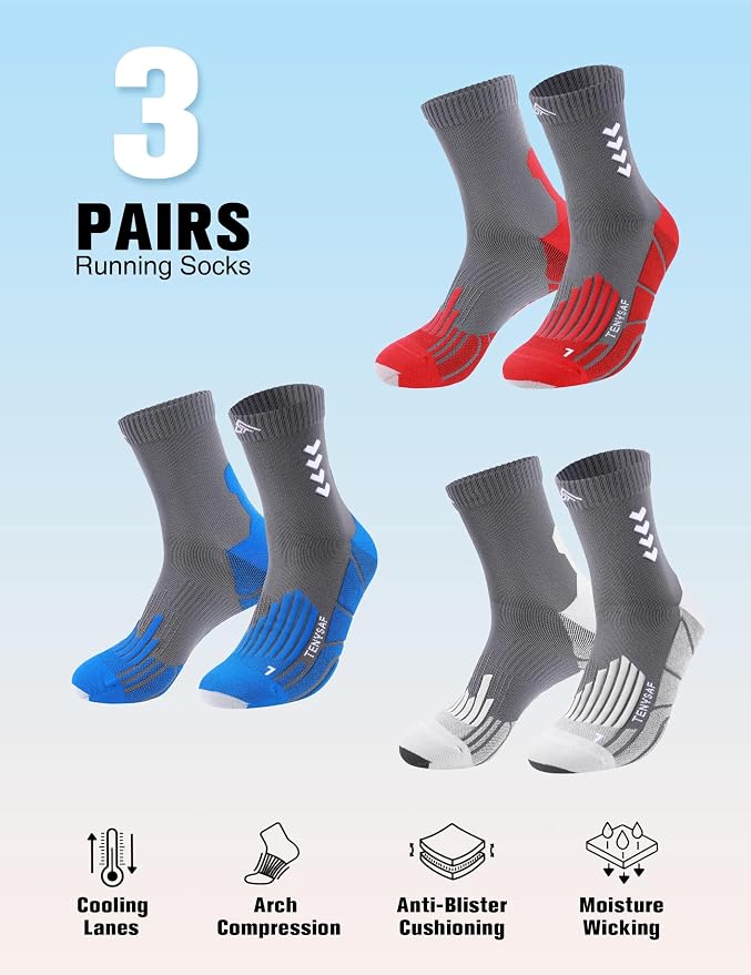 Compression Crew Running Socks: Athletic Socks