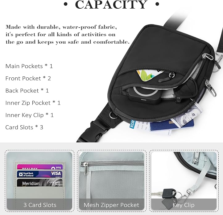 TOPEAST Anti Theft Crossbody Bag
