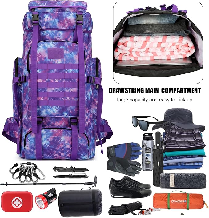 Hiking Backpack for Men 70L/100L Camping Backpack Military Rucksack Molle 3