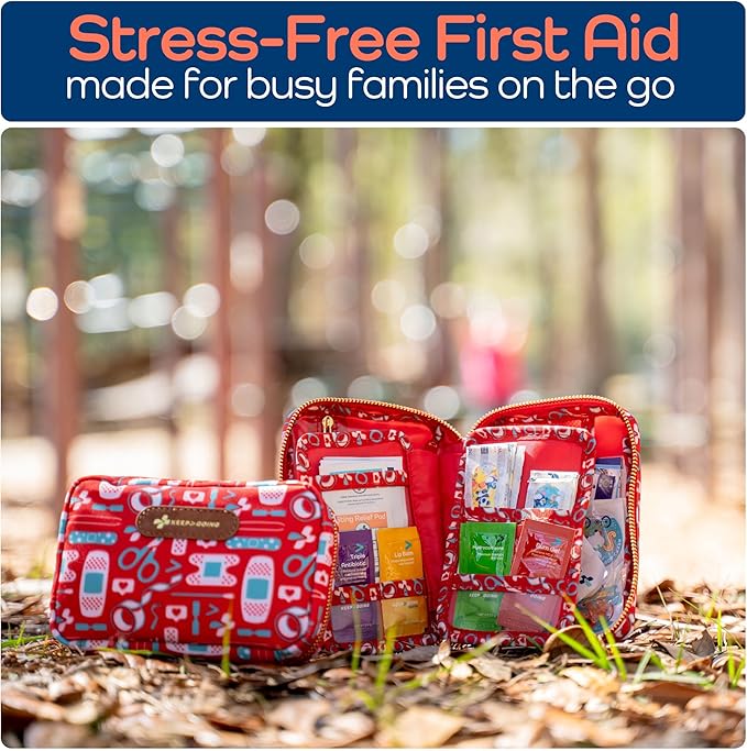 KeepGoing Travel First Aid Kit for Kids – 130 Pc. for Car, Diaper Bag & Backpack