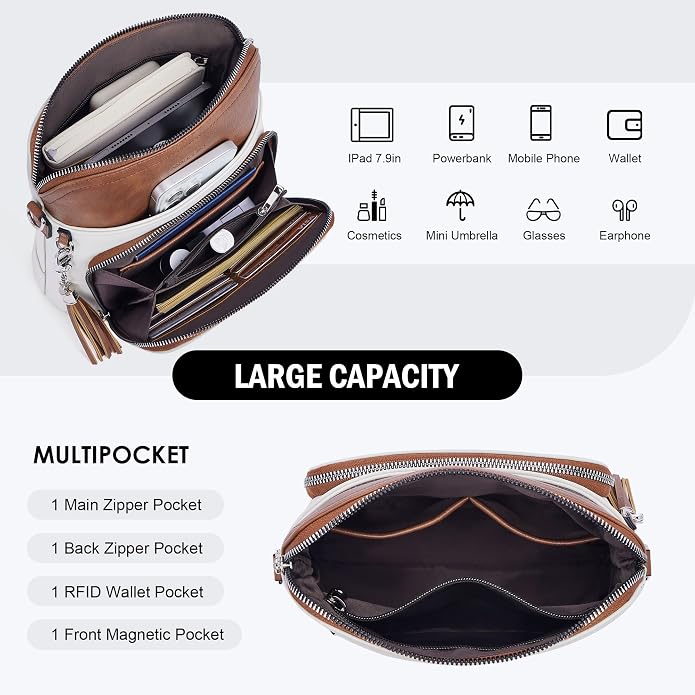 Crossbody Purse for Women, Lightweight Medium Crossbody Bag Soft Leather