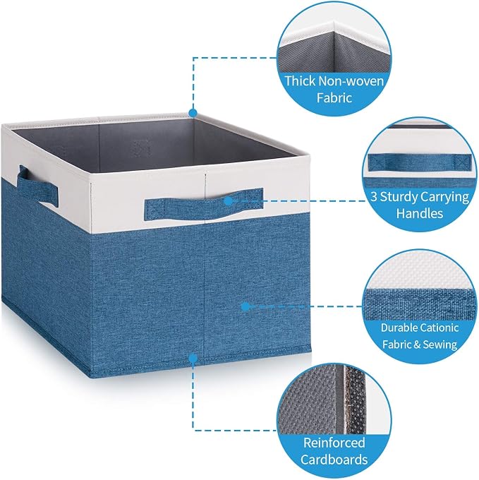 GhvyenntteS Storage Baskets for Shelves 3 Pack, Large Fabric Storage Bins