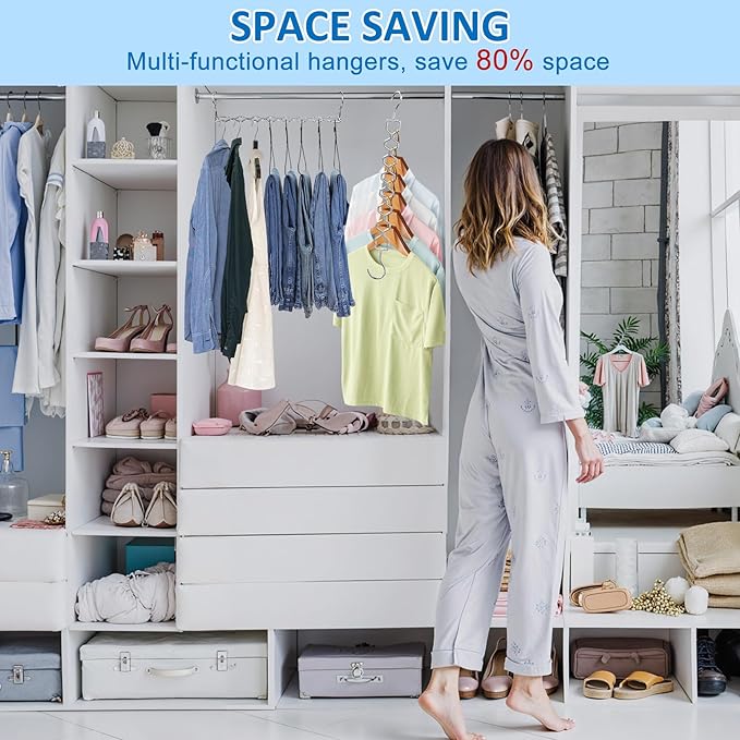 12 Pack Space Saving Hangers for Clothes, Heavy Duty 30Lbs Capacity Magic