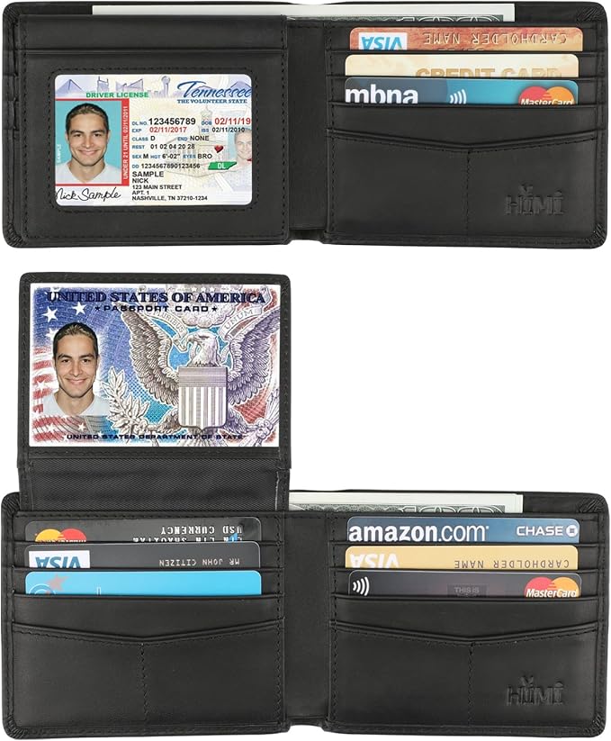 Wallet for Men-Genuine Leather RFID Blocking Bifold Stylish Wallet