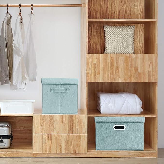 TYEERS Large Storage Bins with Lids, Collapsible, Fabric Storage Boxes