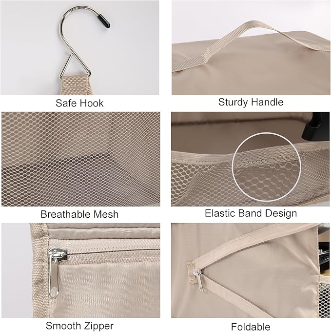 TABITORA Travel Portable Hanging Shelves Closet Organizer Packing Luggage