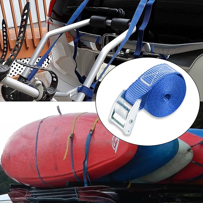 Cartman 1" x 12' Lashing Straps Cargo Tie-Down Strap Up to 600lbs, 8pk in Carry