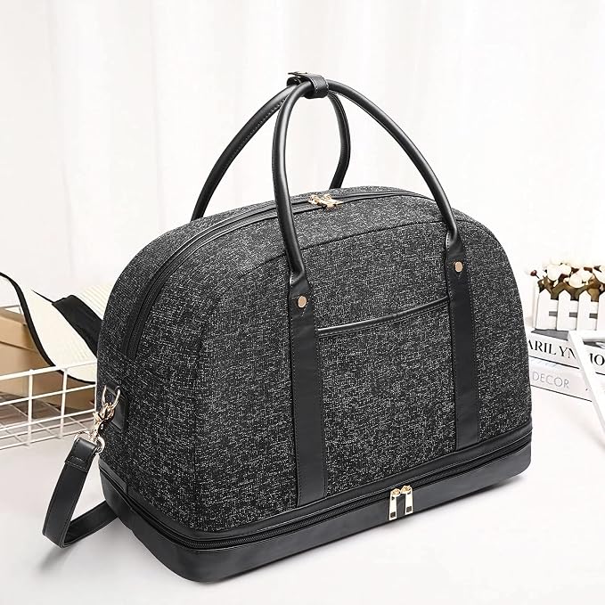 Weekender Bag for Women Canvas Overnight Bag Large Travel Tote Bag Carry on