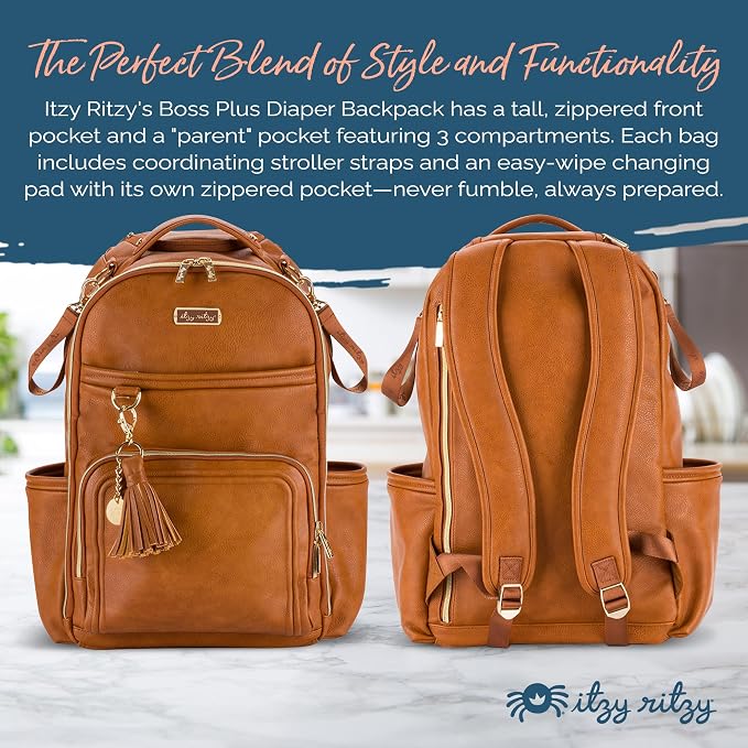 Itzy Ritzy Diaper Bag Backpack – Large Capacity Boss Plus Baby Backpack Diaper