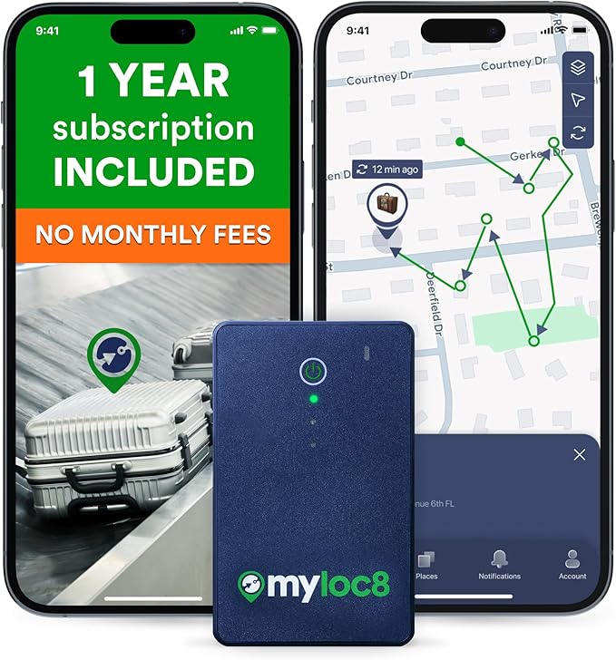 GPS Luggage Tracker for Suitcases TSA Approved, Android & iOS Compatible