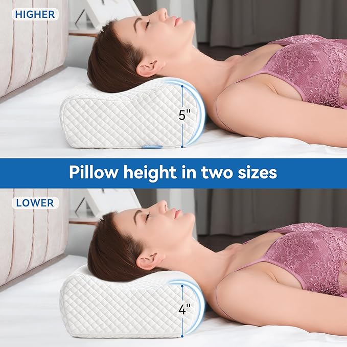 AM AEROMAX Travel Contour Memory Foam Pillow, Cervical Pillow