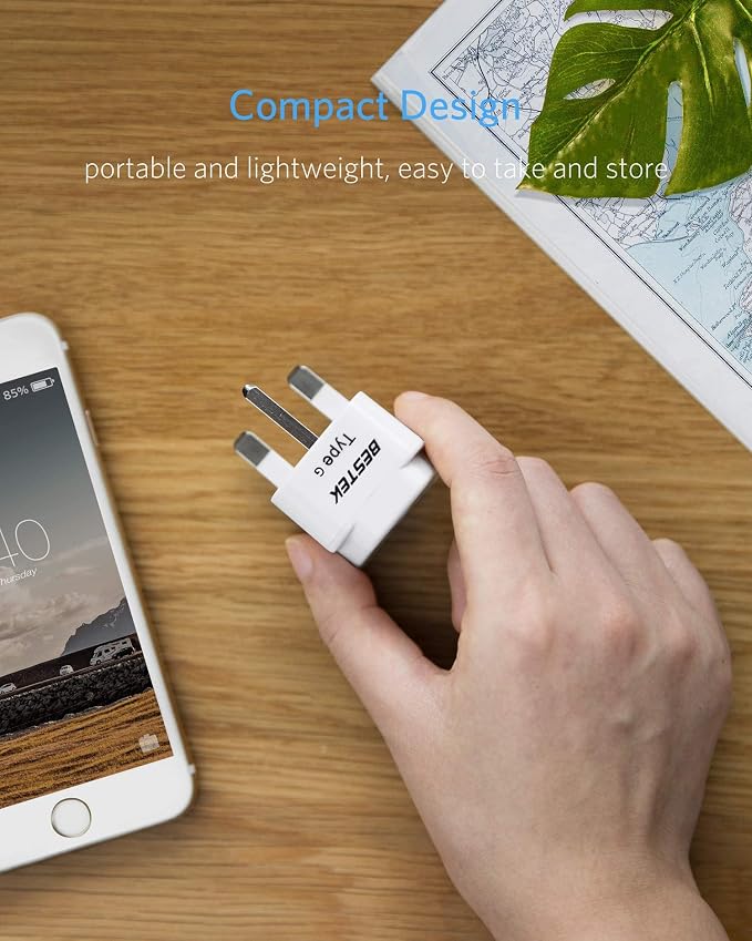 BESTEK UK Travel Plug Adapter Set, Grounded Universal Power Plug Adapter
