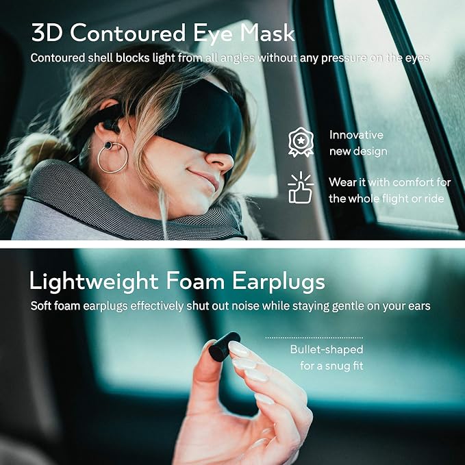 Travel Neck Pillows for Airplanes, Sleeping Essentials for Long haul Flights