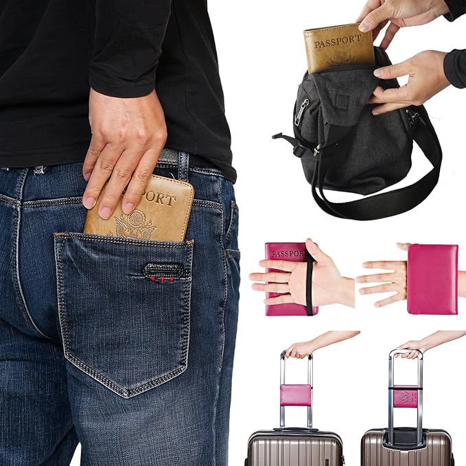 Passport Holder Cover Wallet Travel Essentials RFID Blocking Leather Card Case