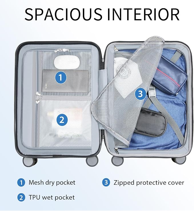KROSER Hardside Expandable Carry On Luggage