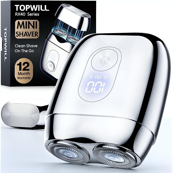 All-Metal Mini Electric Shaver for Men – Portable Travel Razor