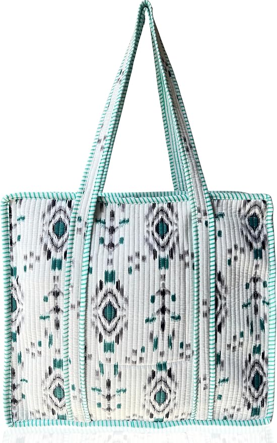 Cotton Quilted Tote Bag for Women – Large Beach & Travel Tote