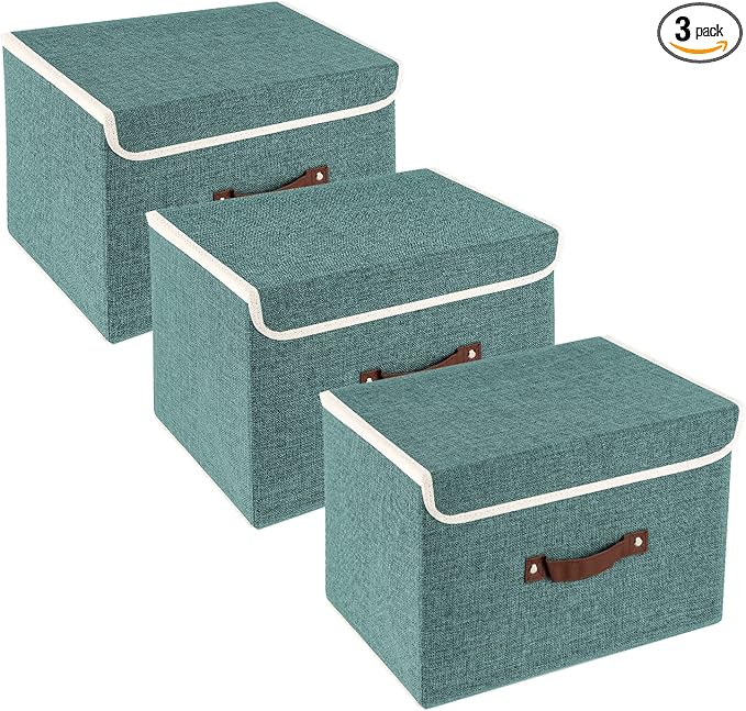 TYEERS Collapsible Storage Boxes, Washable Fabric Storage Bins