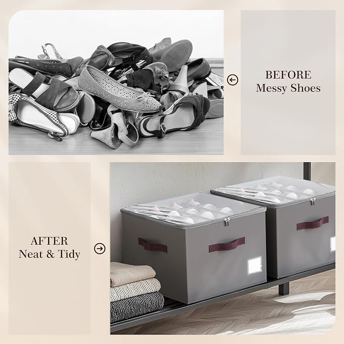 Criusia Shoe Organizer for Closet, 3 Pack Shoe Organizer