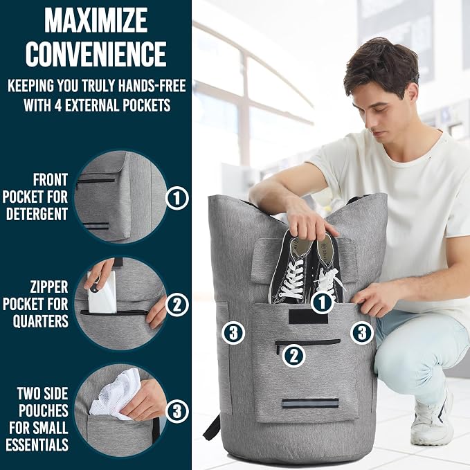 Laundry Bag Extra Large 115L, Laundry Backpack Bag, Laundry Bags Extra Large