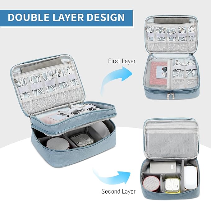 Lanola Electronic Accessories Case, Electronics Travel Organizer, Portable