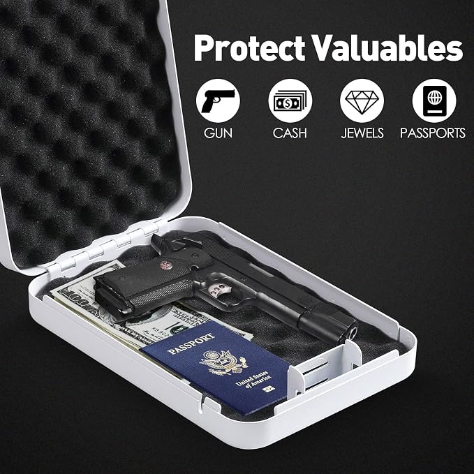 Tenamic Pistol Safe, Portable Travel Gun Safe, Solid Steel Handgun Lock Box