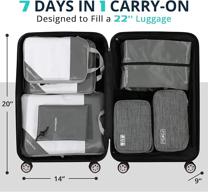 7 Set Compression Packing Cubes