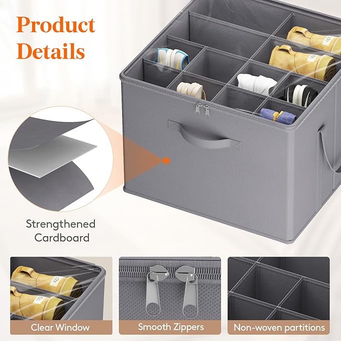 Lifewit Shoe Storage Organizer for Closet, Fits 12-16 Pairs, Large Shoe Box