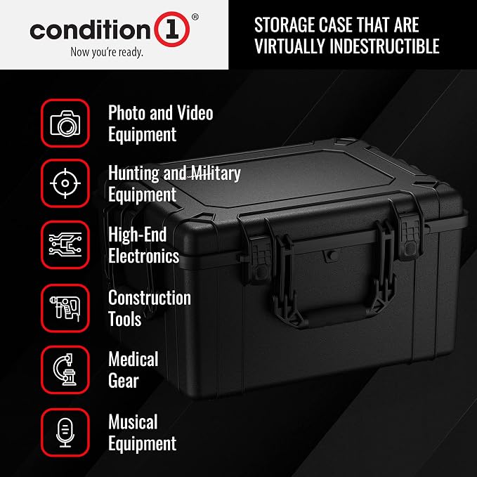 Condition 1 25" Large Heavy-Duty Protective Waterproof Hard Case, Model 024