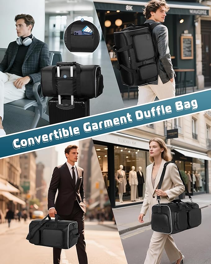 50L Convertible Garment Duffle Bag Backpack