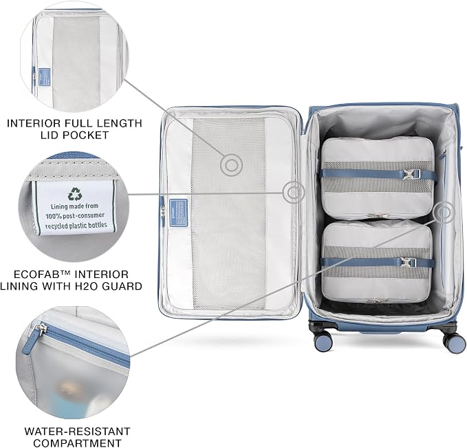 Travelpro VersaPack+ Lightweight Softside Expandable Checked Luggage, 8 Spinner