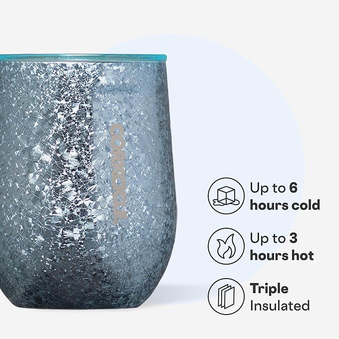 Corkcicle Stemless Wine Tumbler - Keeps Drinks Cold for 6 Hours - Triple-Insulated Stainless Steel - Non-Slip Base - Summer Drinkware Gift - Keeps Drinks Cold - 12 oz - Ice Breaker