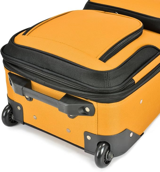U.S. Traveler Lightweight Rolling 20" Carry On Luggage Softside Suitcase