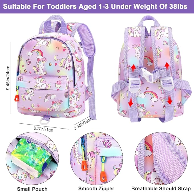 Accmor Toddler Harness Backpack Leash, Mini Unicorn Backpacks