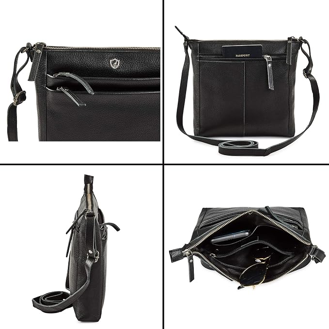 Small Soft Genuine Leather Crossbody Purse Women’s Sling Crossover Shoulder