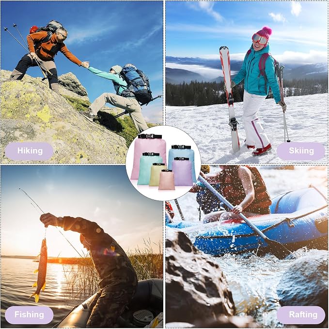 Shappy Waterproof Dry Bag Set 6 Sizes Lightweight Sacks and Long Adjustable