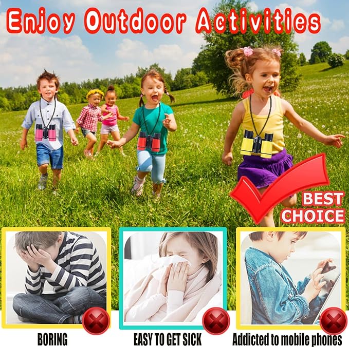 Kids Binoculars Best Gifts for 3-12 Years Boys Girls High-Resolution Optics