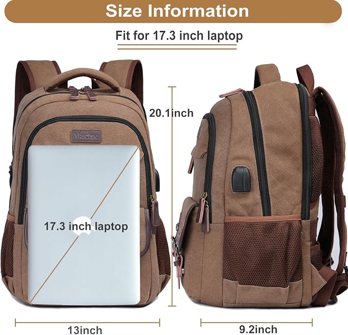 Mactso Canvas Travel Laptop Backpack