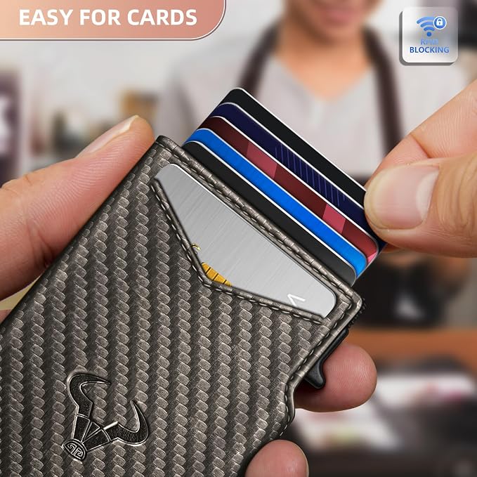 BULLIANT Men Wallet Gift Boxed, Slim Front Pocket Wallet Money Clip Card Holder